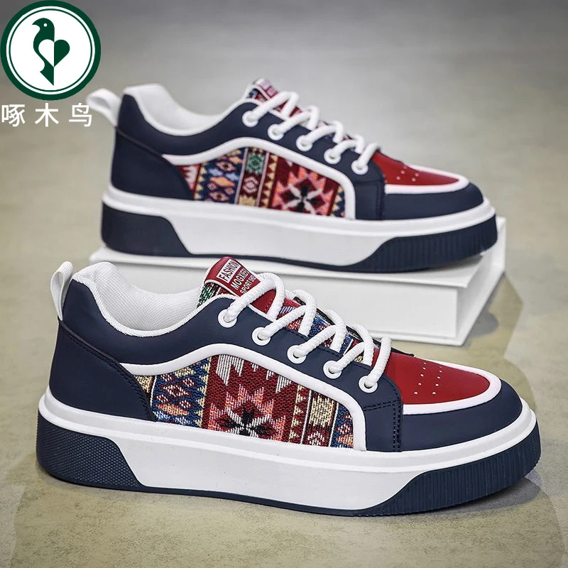 【正品】啄木鸟爆款2025春季男鞋新款休闲潮流板鞋时尚百搭ins潮鞋