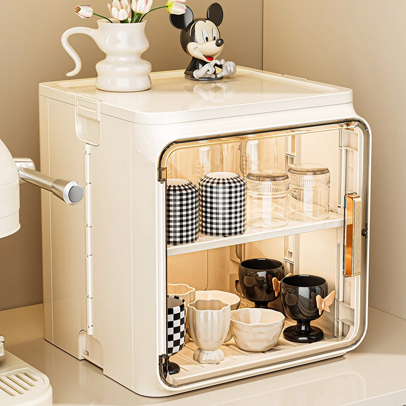 水杯收纳架家用防尘桌面茶杯架茶具收纳盒咖啡马克杯沥水折叠杯架