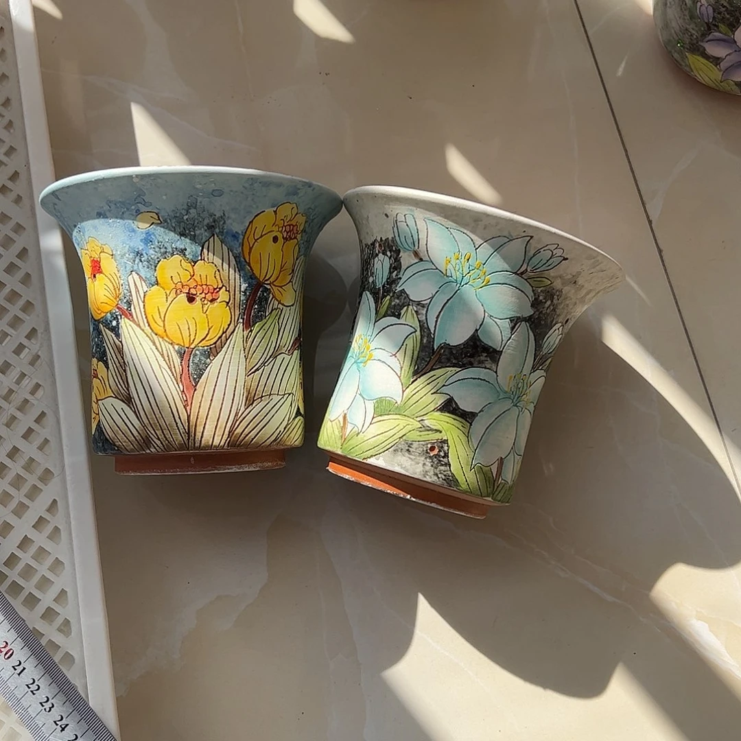 用***8景德镇炫彩手绘景德镇陶瓷花盆