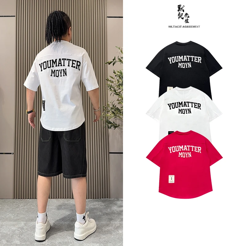 V2025新款潮流重磅字母短袖T恤夏季宽松情侣半袖