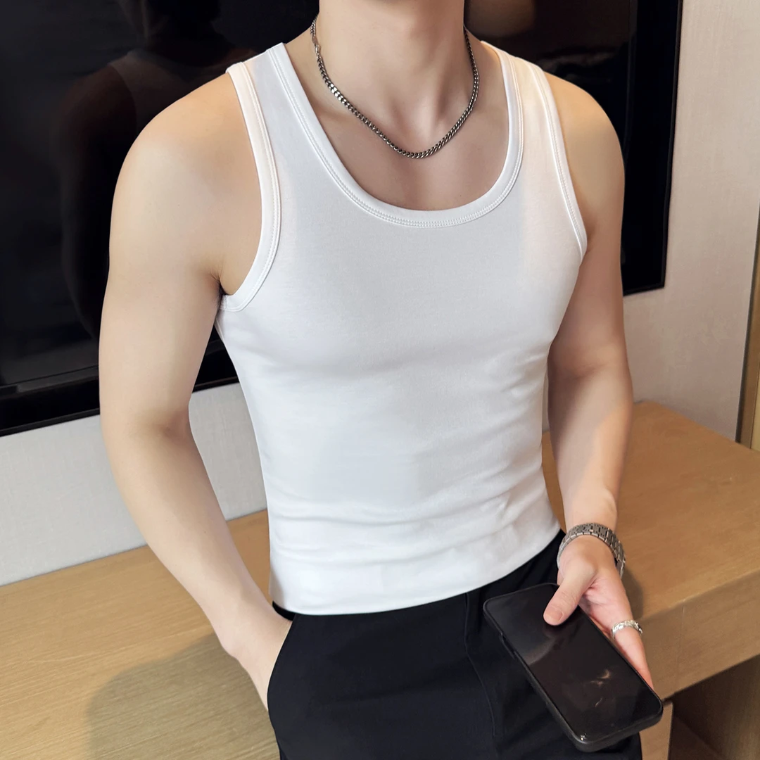 无袖坎肩背心男款爆款2025新款夏季冰丝痞帅运动健身男士短袖T恤