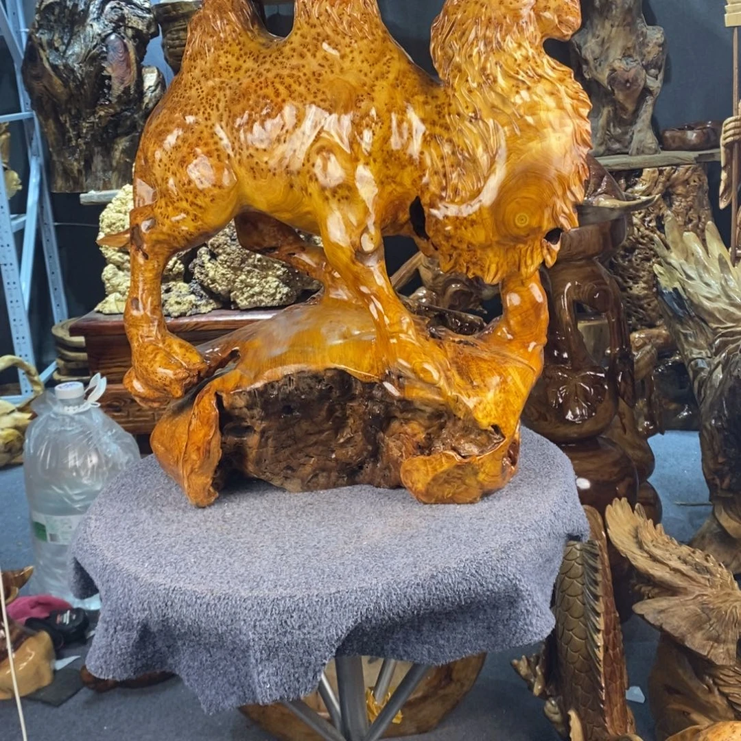 加***油木香衫木骆驼摆件手工