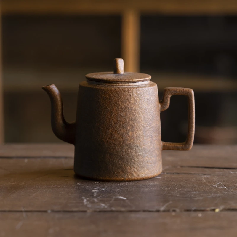 【宽窄】酱釉青山壶酱釉家用茶道茶具茶壶粗陶（Q0793）