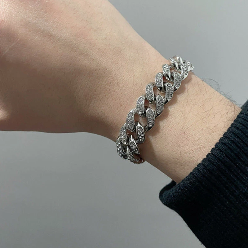 合金锆石手链 KILLWINNER夏日告白回到未来情侣嘻哈镶钻古巴情侣