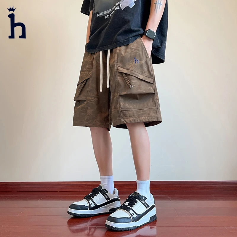 哈吉斯潮牌Hassyz夏季短裤五分裤男女同款宽松运动工装拼接百搭款