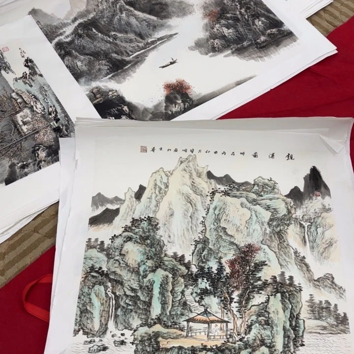 用***7国画花鸟等图案为主线图案