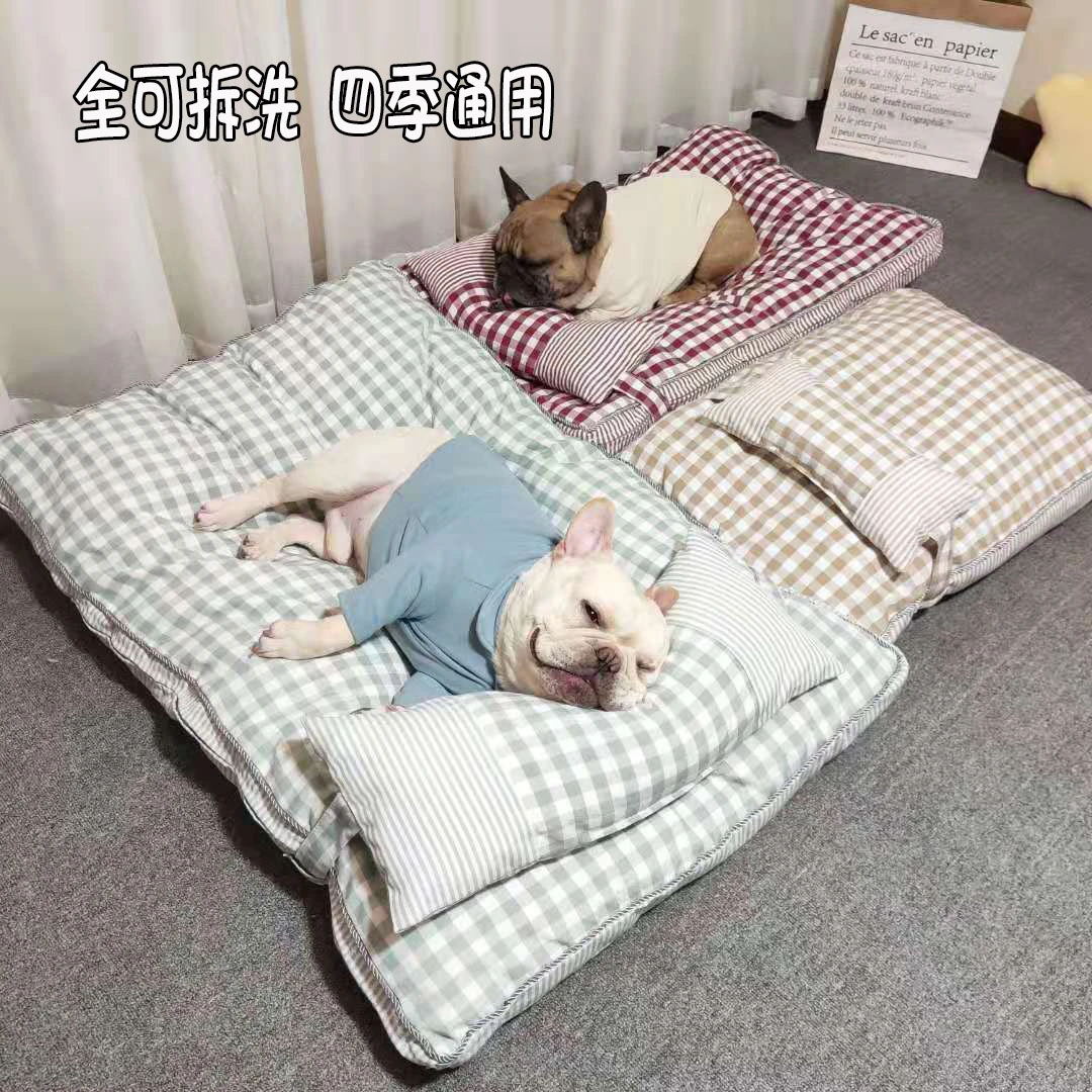 宠物狗狗床垫狗窝垫子春秋床垫网红睡垫韩式猫窝四季通用全可拆洗