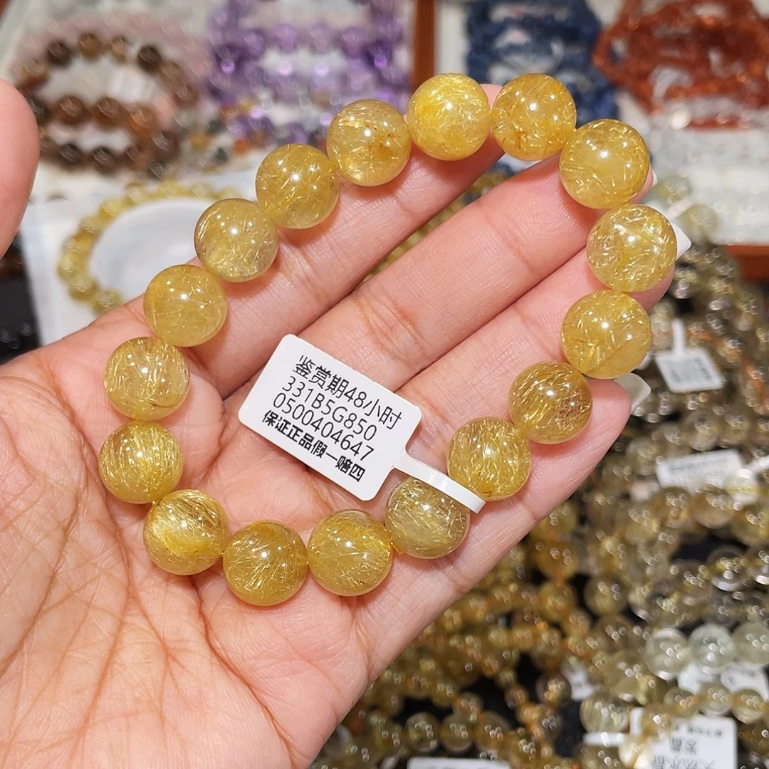 水晶未镶嵌手串金发12m