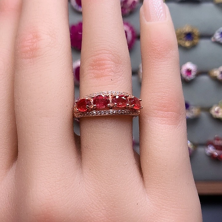 蓝宝石戒指银S925镶嵌