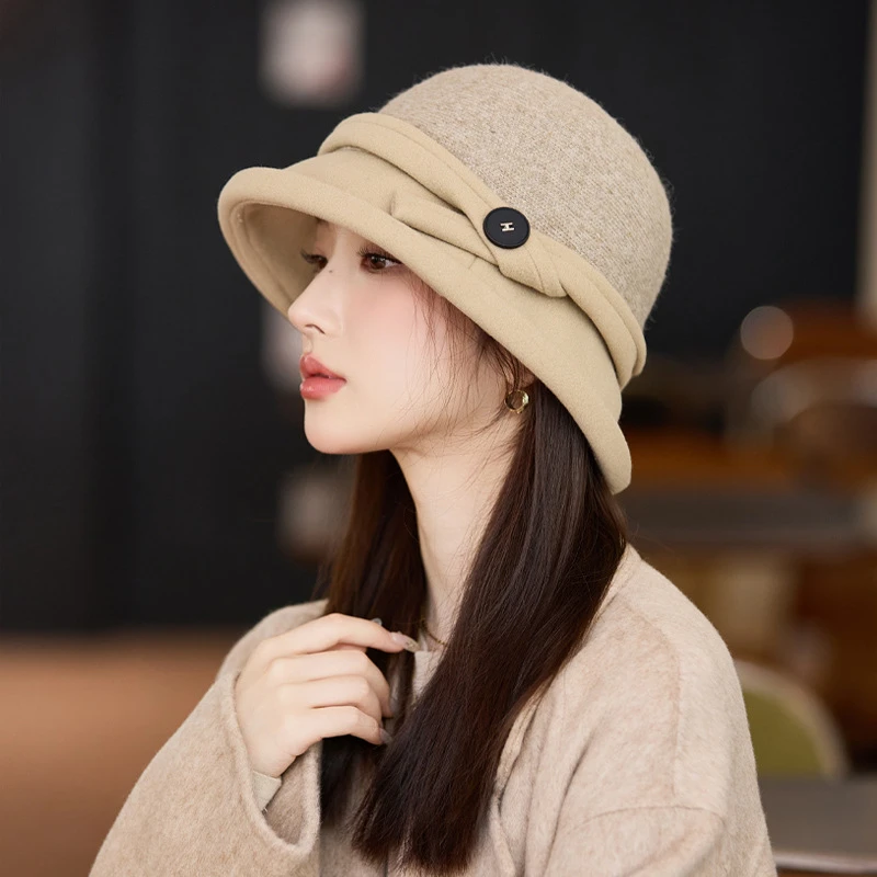 秋冬季帽子女中老年人奶奶渔夫帽加绒保暖防风盆帽休闲洋气妈妈帽