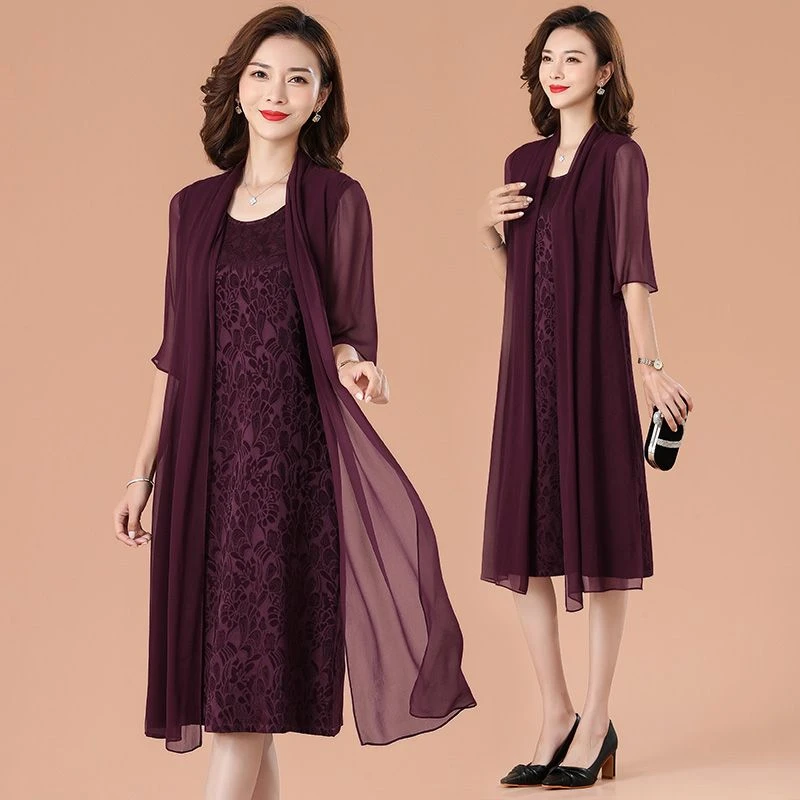 阔太太桑蚕丝真丝连衣裙妈妈夏装喜婆婆婚宴中老年洋气大码女装