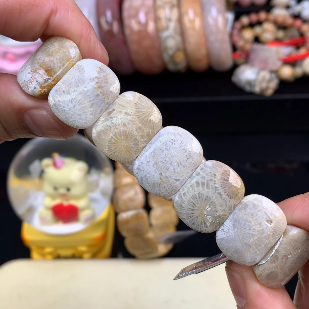 硅化珊瑚（珊瑚玉）未镶嵌吊坠(赠链)2号骨骼大花花