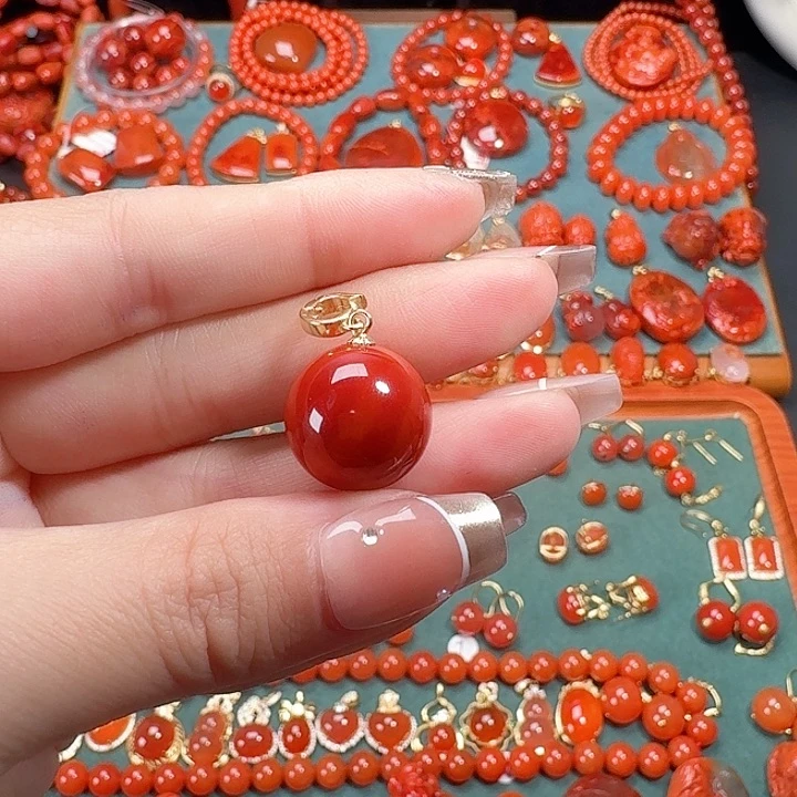 南红玛瑙银S925镶嵌15+