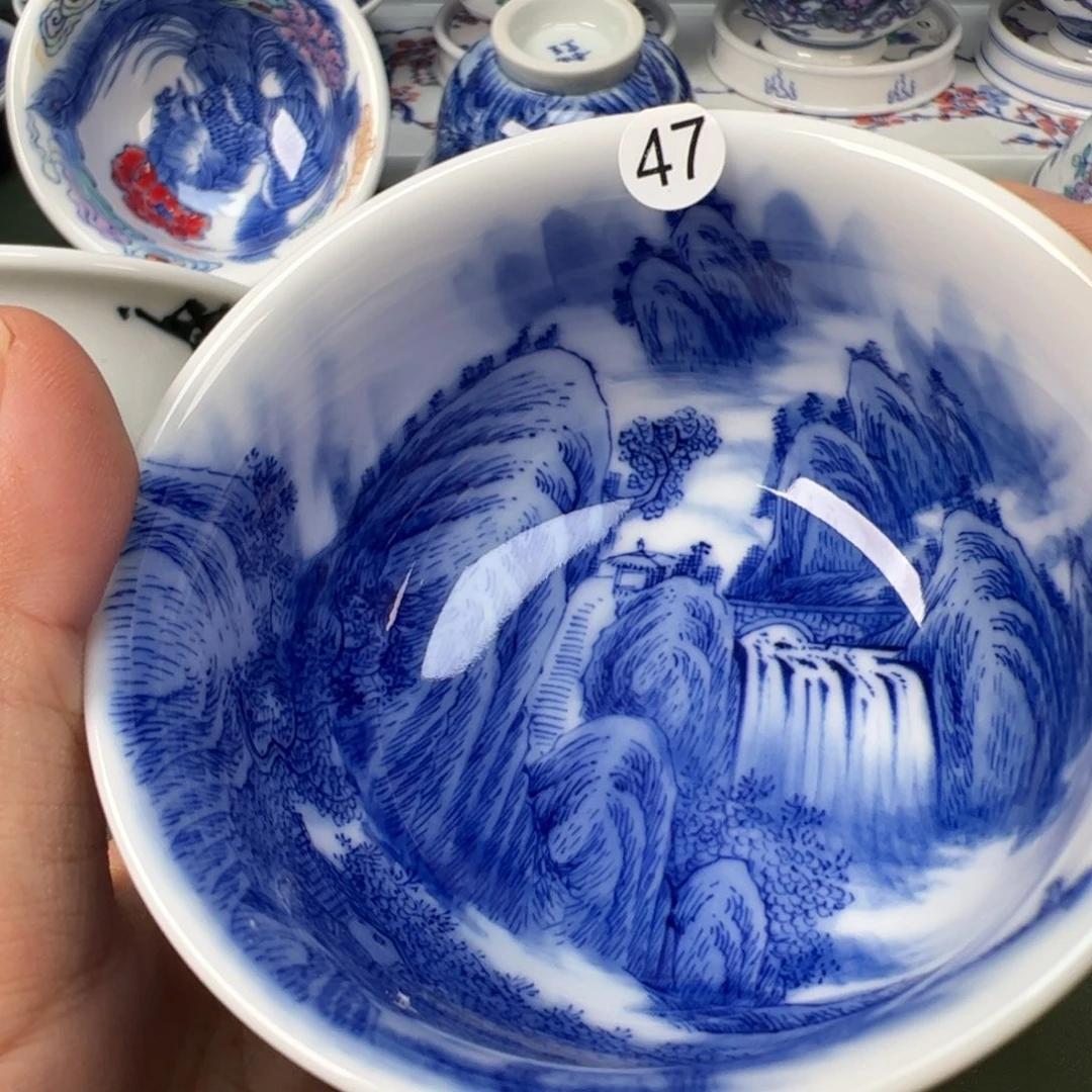 陶瓷景德镇纯手工纯手绘茶具木木47