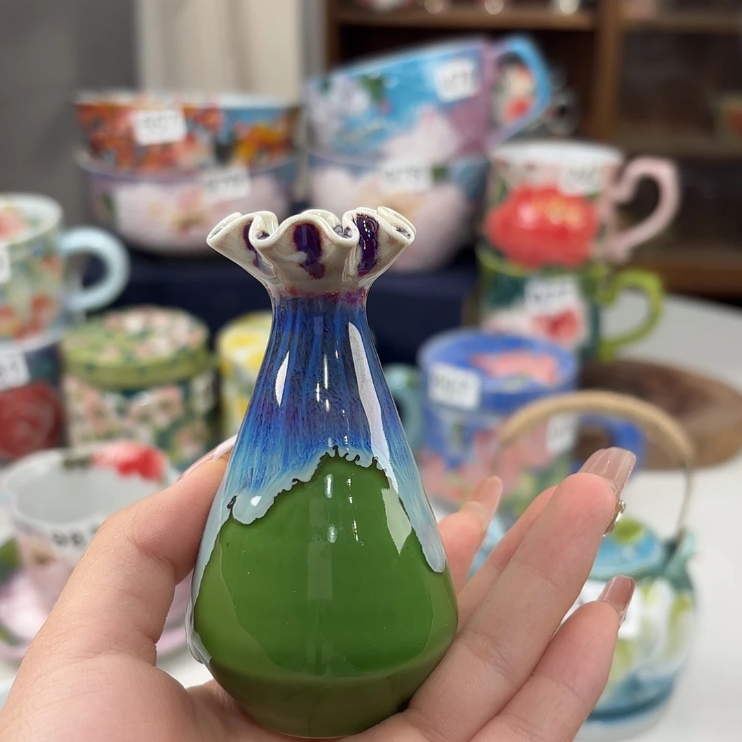 瓷片景德镇手绘高温釉下彩陶瓷茶具