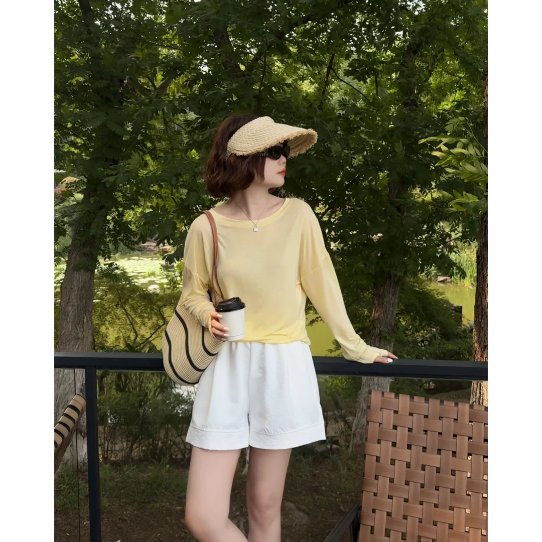 玳妮【轻氧面膜套装】夏季丝滑慵懒风面膜衫+松紧腰空调裤两件套装