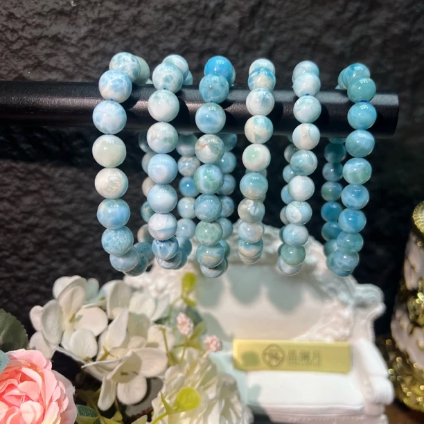 【月月家】C052天然岛屿海纹石 高品海纹石单圈手串 多样性发其一