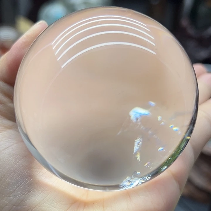 水晶珠宝半成品未镶嵌爆彩白水晶球