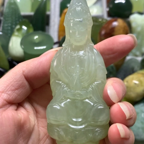 蛇纹石玉未镶嵌手把件