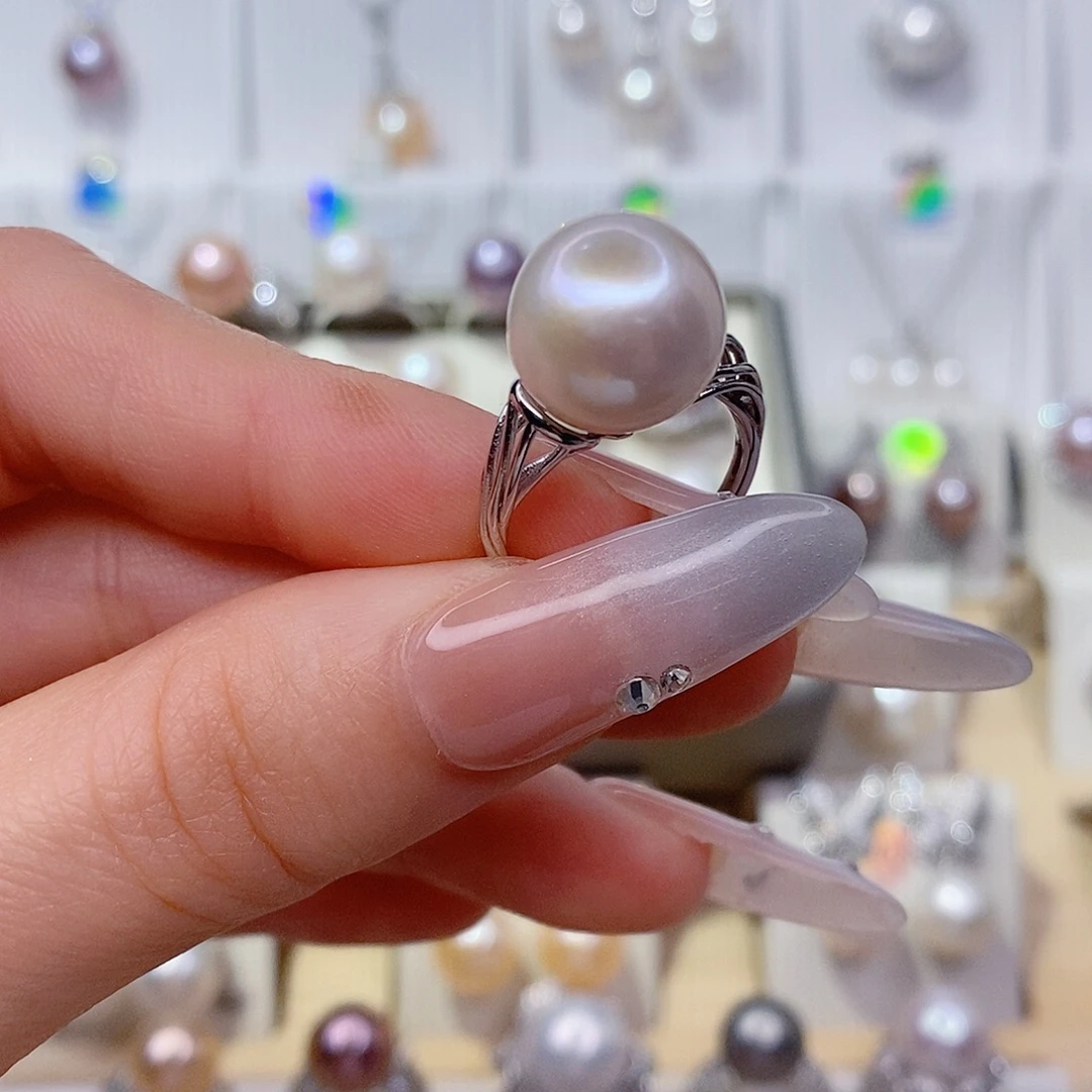 淡水珍珠戒指银S925镶嵌
