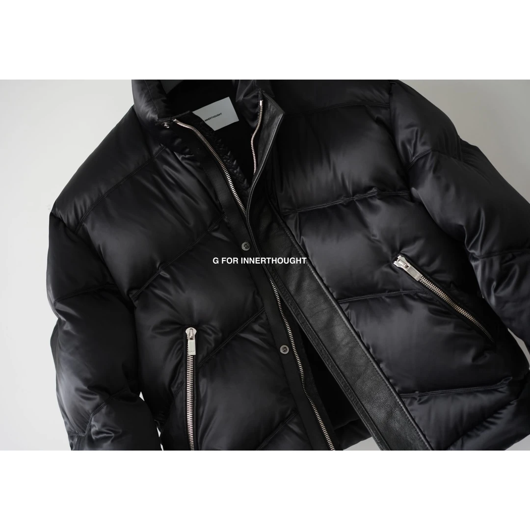 G FOR INNERTHOUGHT 鹅绒拼羽绒服夹克短款