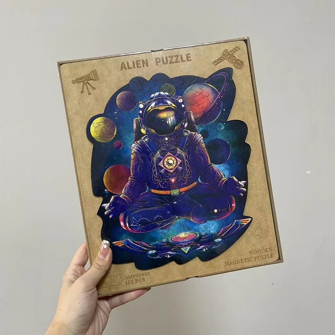 激光雕刻实木拼图玩具