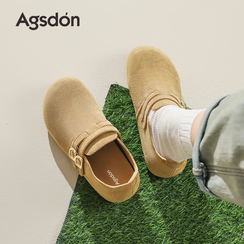 【奥古狮登】内增高勃肯鞋女秋冬加绒2025新款棉鞋半拖鞋单鞋外穿AA