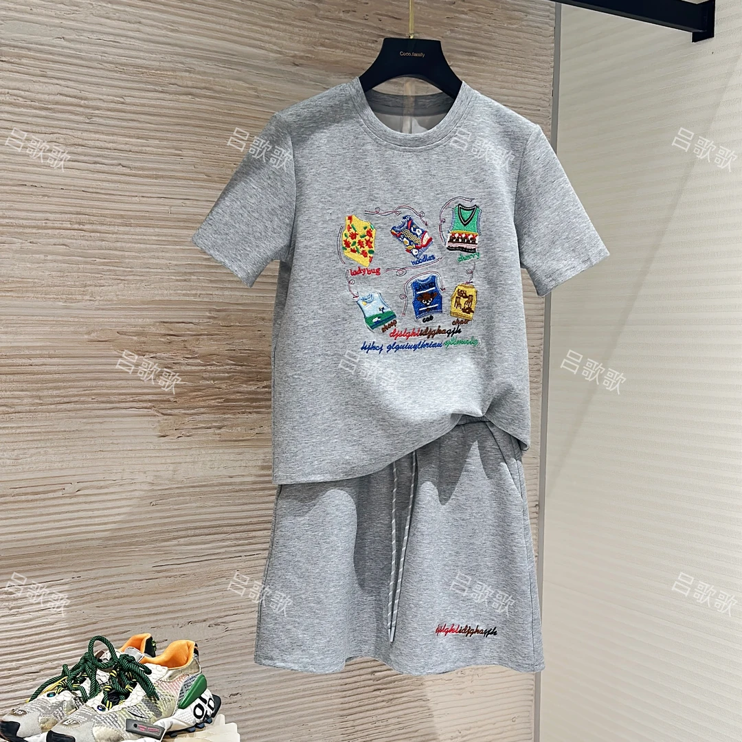 【宠粉价 】夏季新款时尚设计感卡通黑色小猫短袖套装JC-A3718