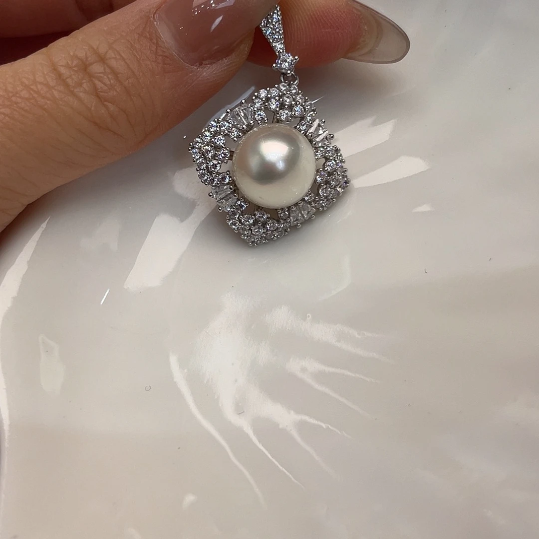 海水珍珠吊坠(不含链)银S925镶嵌