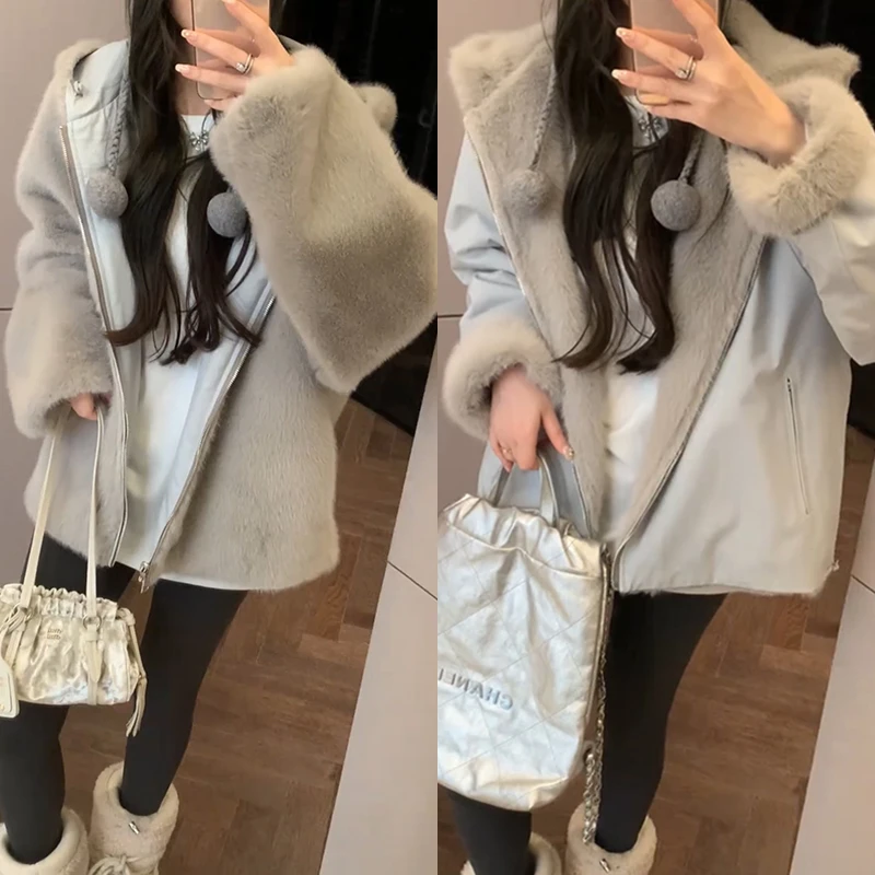 【mimius】喵喵 双面双穿连帽保暖冬季外套 汉服 F12106