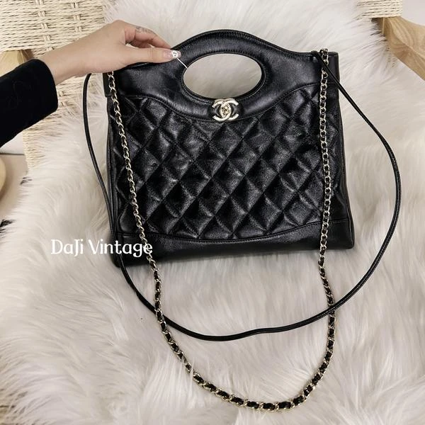 大吉中古/Chanel香奈儿24b黑金31bag小号手提斜挎包