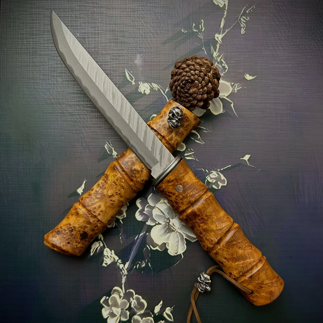 太美之作【鬼斧】定制竹柏款大马士革收藏多功能