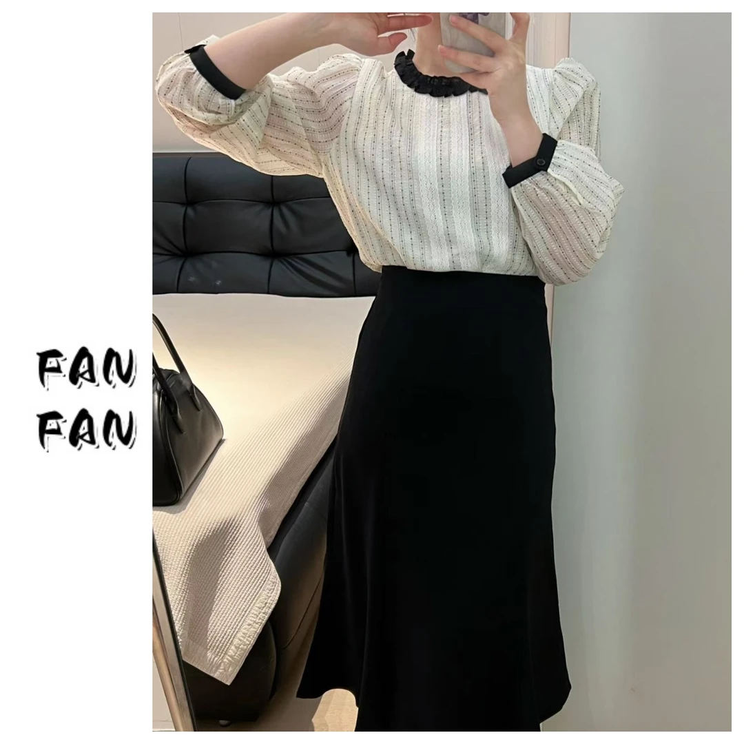 FANFAN 【轻熟风】立领撞色系衬衫