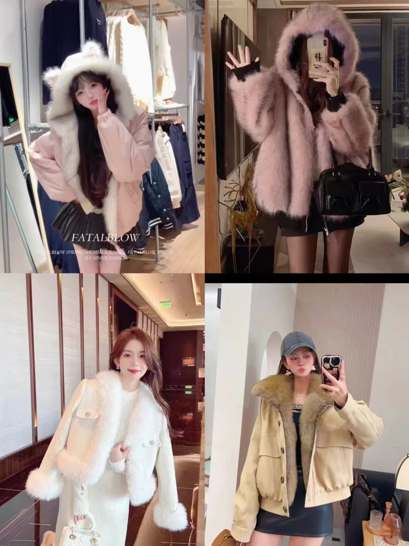 （过款直播间组合链接）两粒扣厚款通勤短外套女装小香风毛绒外套