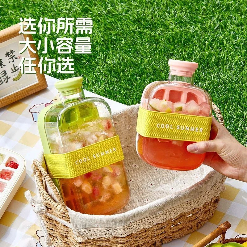 新款COOL冰格模具家用外带冰格制冰盒高颜值吸管杯按压脱冰冰