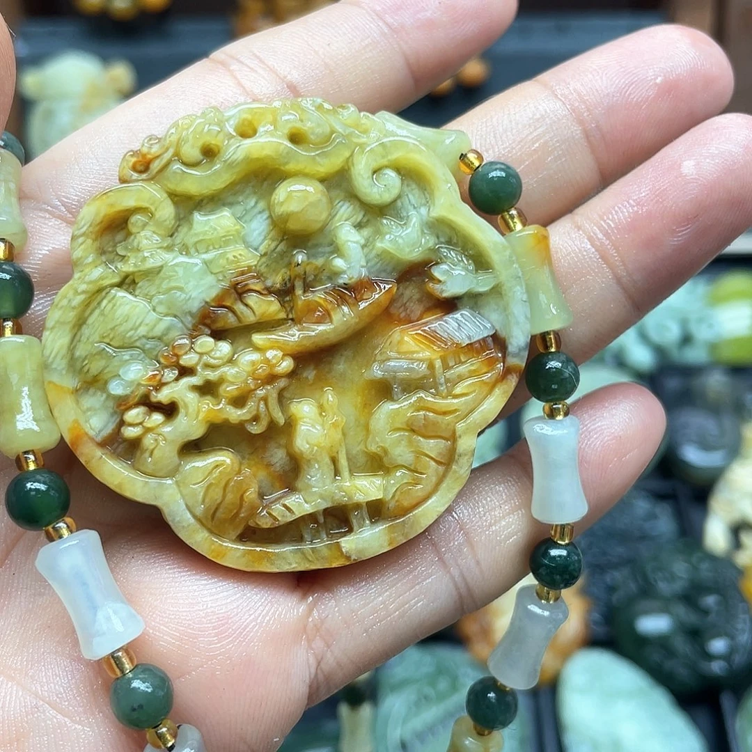 未镶嵌蛇纹石玉颈饰