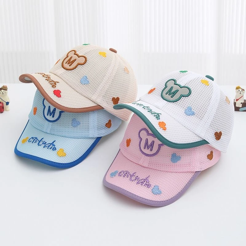 儿童帽子男女宝宝鸭舌帽夏季薄款男童潮酷帽子米奇刺绣全网棒球帽