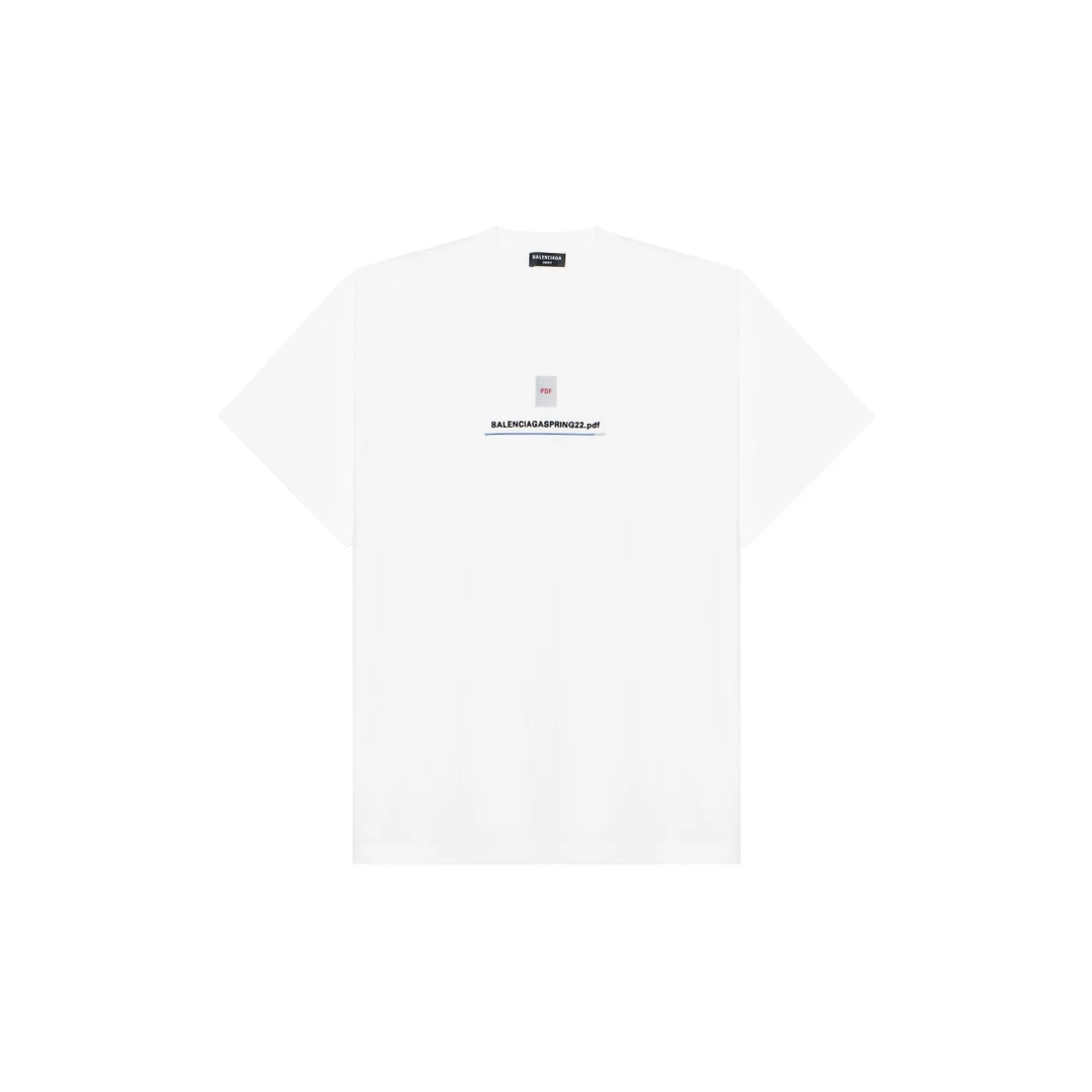 99新 Balenciaga/巴黎世家 5288/Balenciaga 白色短袖T恤/1码