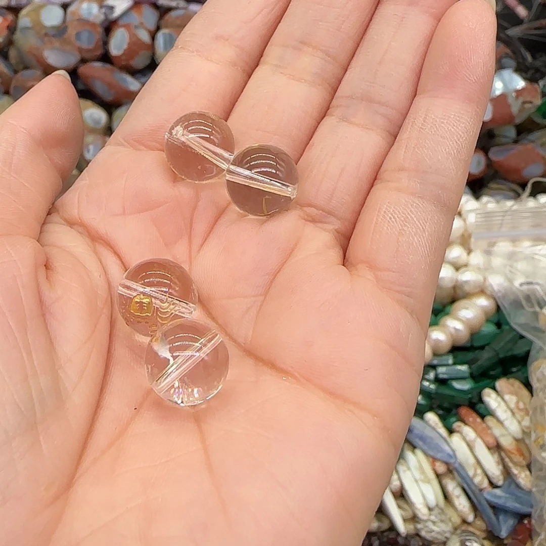 合金玛瑙/玉髓珠宝半成品白水晶12mm4颗螃蟹