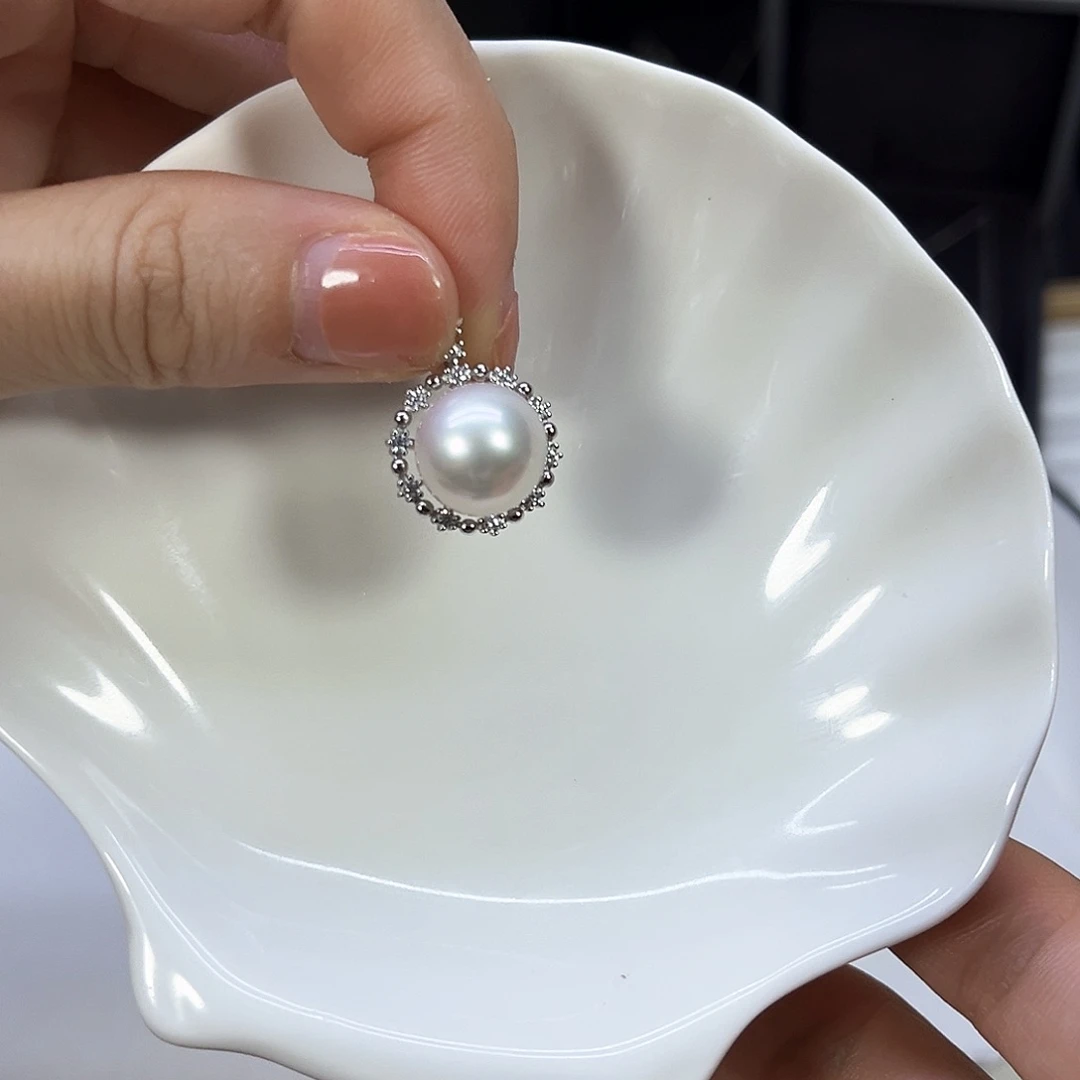 淡水珍珠银S925镶嵌颈饰