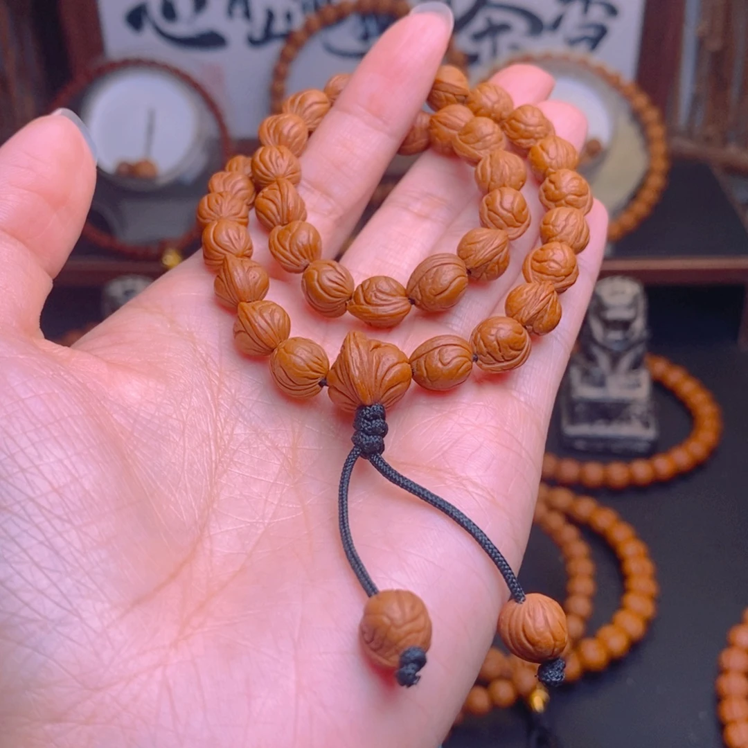 清***雨手串桃核龙文桃核