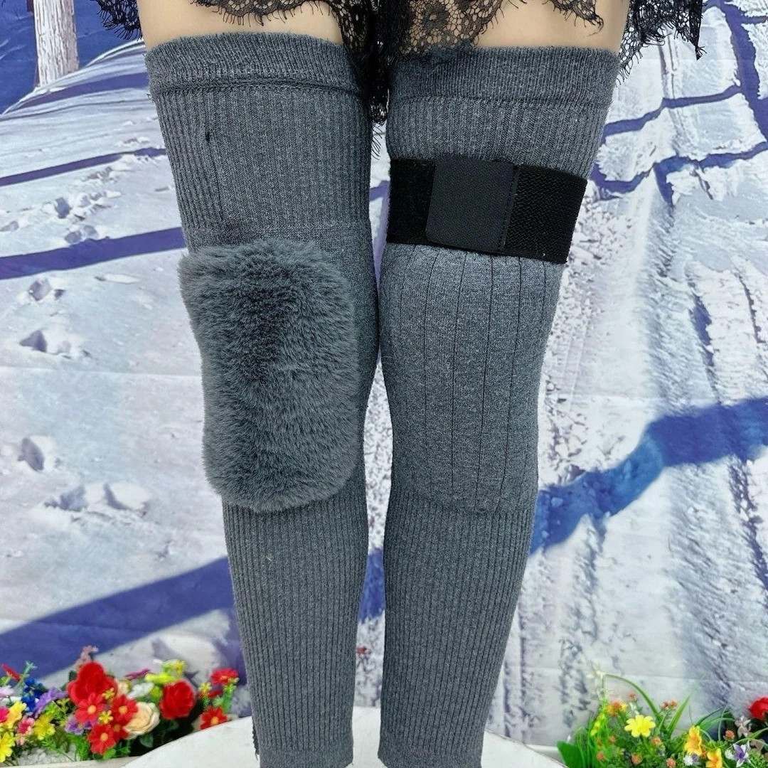 加绒羊绒护膝盖套保暖绑带防滑老寒腿秋冬防寒保护关节痛男女老人