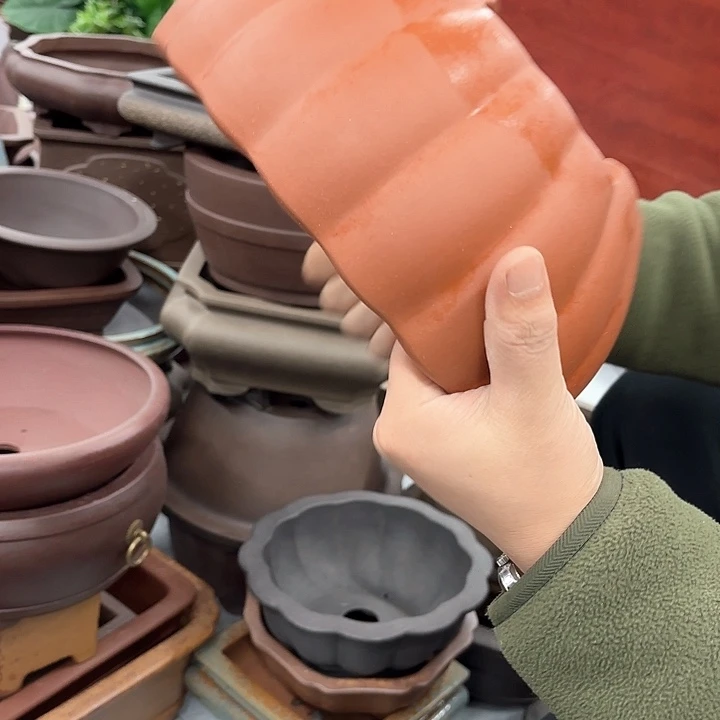 紫砂花盆紫砂的颜色很好看呀