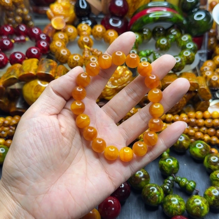 松木琥珀木文玩手串