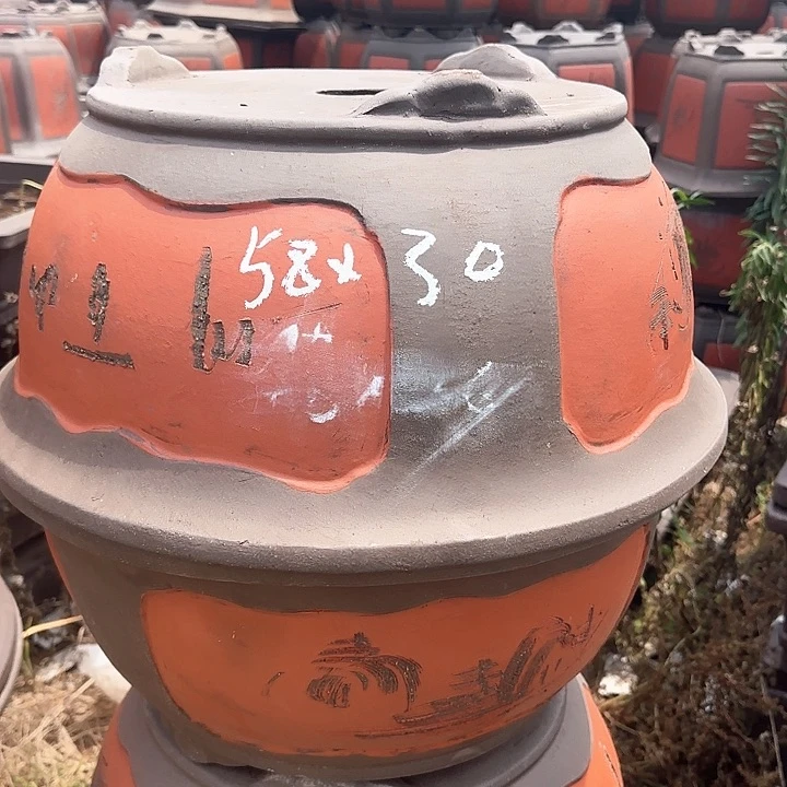 紫砂花盆口58高30