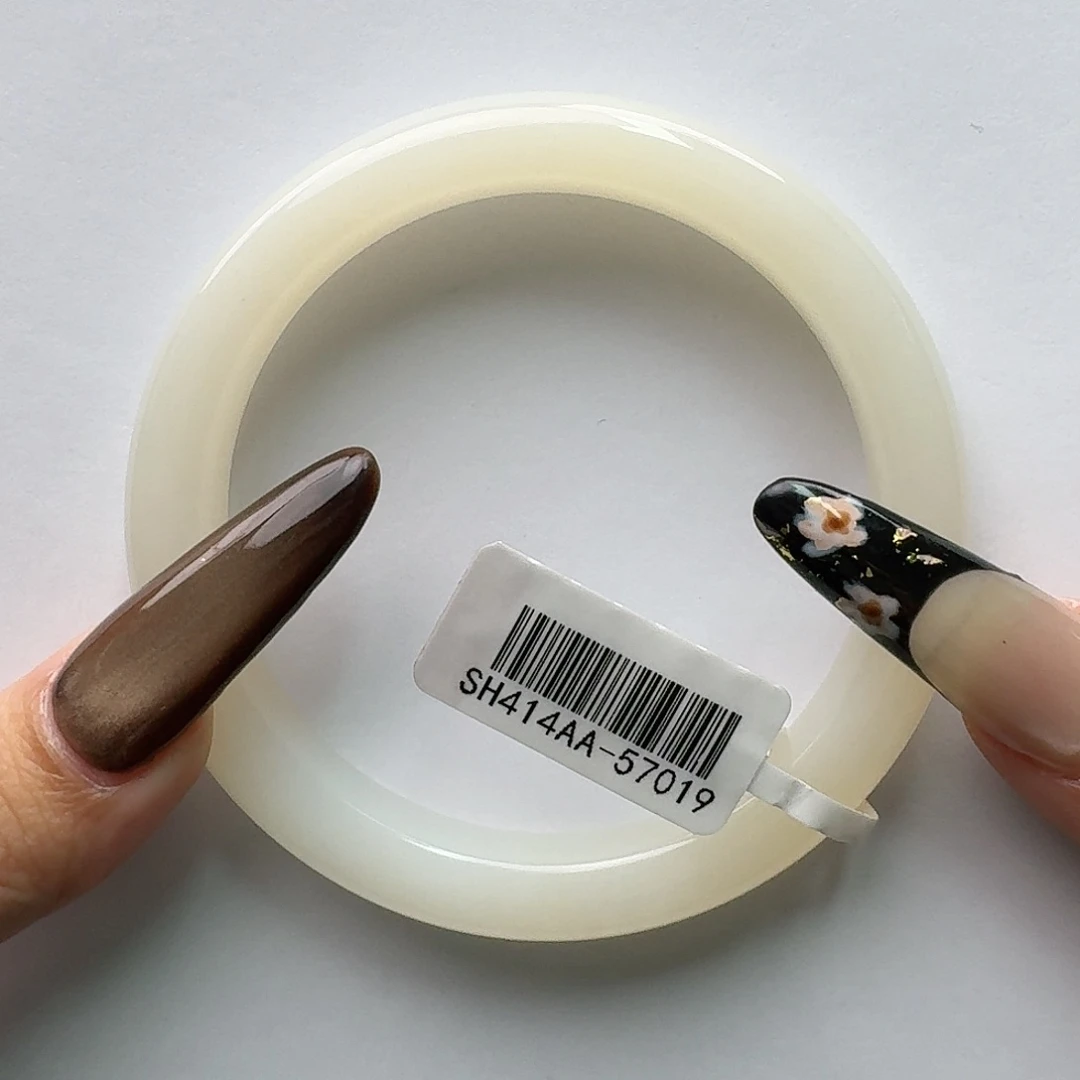 和田玉未镶嵌手镯熟藕粉59/69