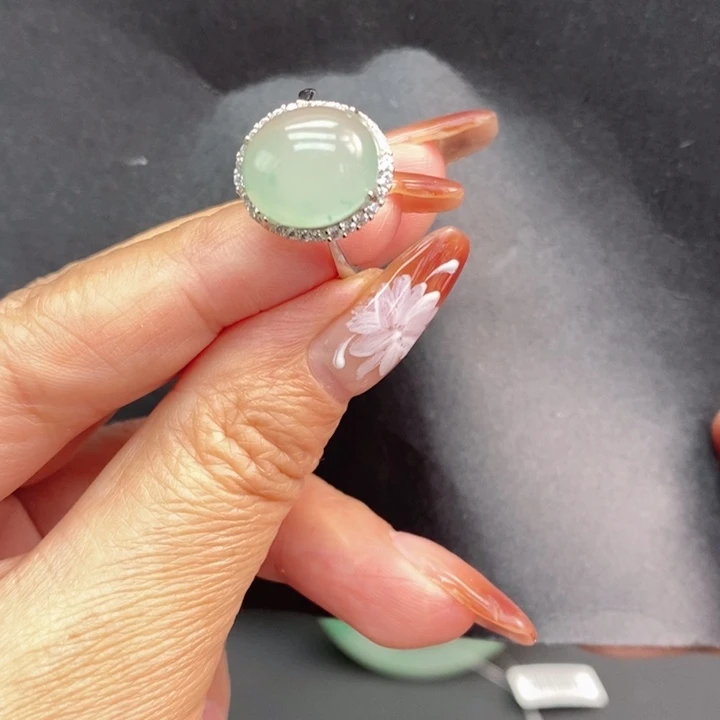 石英质玉银S925镶嵌戒指