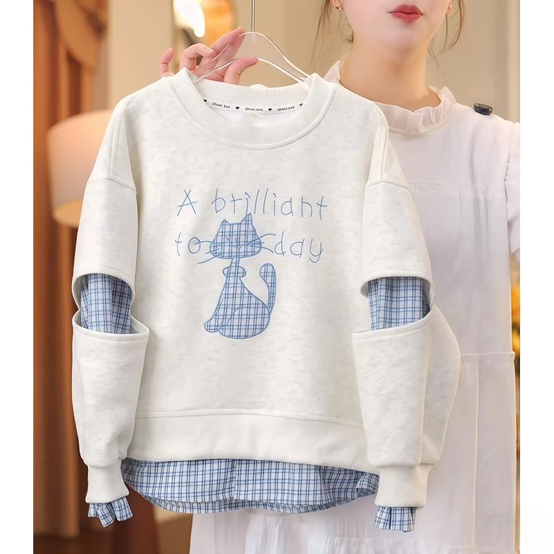 女童卫衣休闲宽松秋季春秋款2025儿童春装长袖t恤小女孩上衣2785