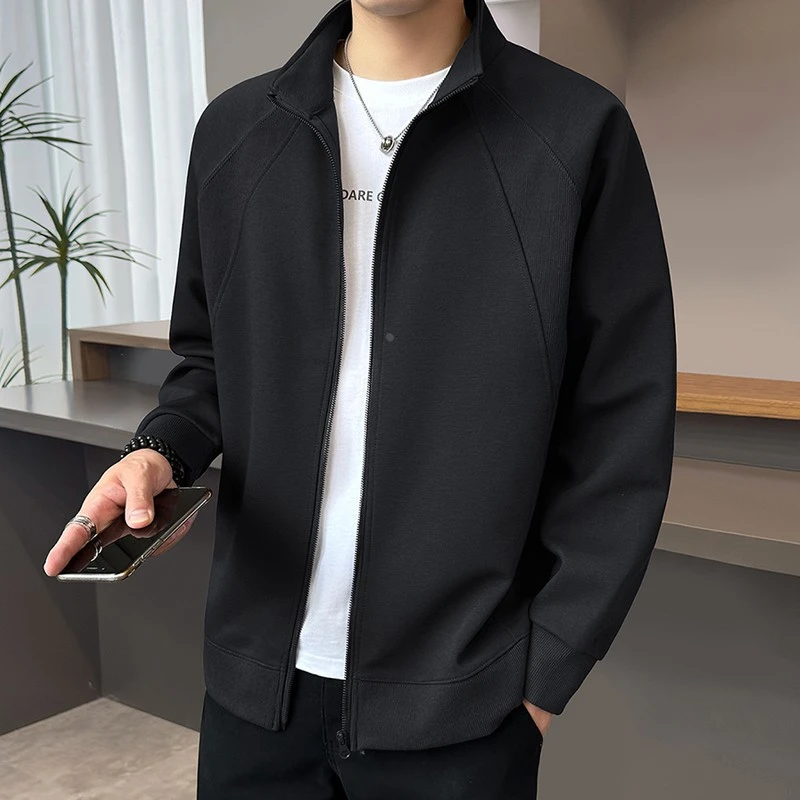 针织开衫外套男款春秋季2025新款休闲卫衣男士立领夹克春装上衣