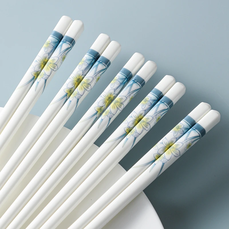 水仙花骨瓷筷子10双+饭铲